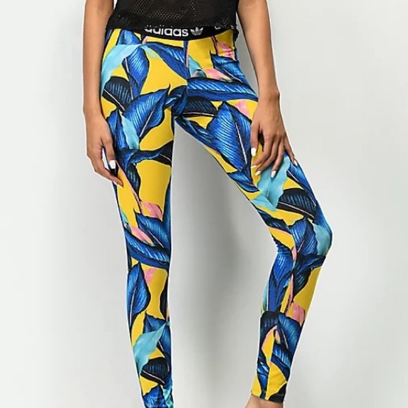FARM Rio Pants - adidas Originals Women's FARM Rio Passinho Floral Fashion Tight Leggings Sz. S